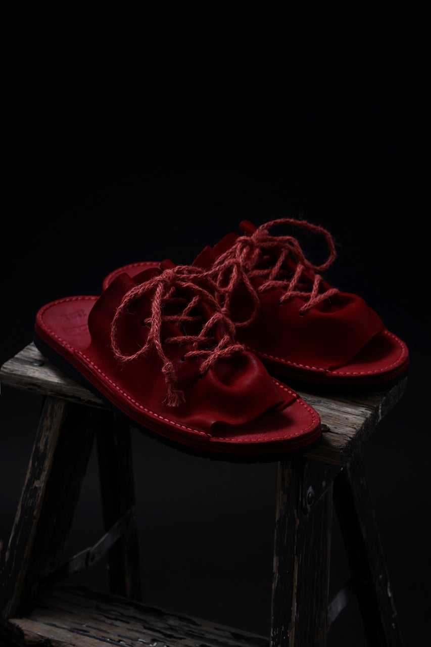 Load image into Gallery viewer, BACKLASH xx TOKYOSANDAL DRAPE FITTED SANDAL / DOUBLE SHOULDER OBJECT DYED (RED)