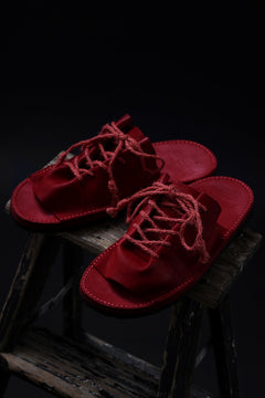 Load image into Gallery viewer, BACKLASH xx TOKYOSANDAL DRAPE FITTED SANDAL / DOUBLE SHOULDER OBJECT DYED (RED)