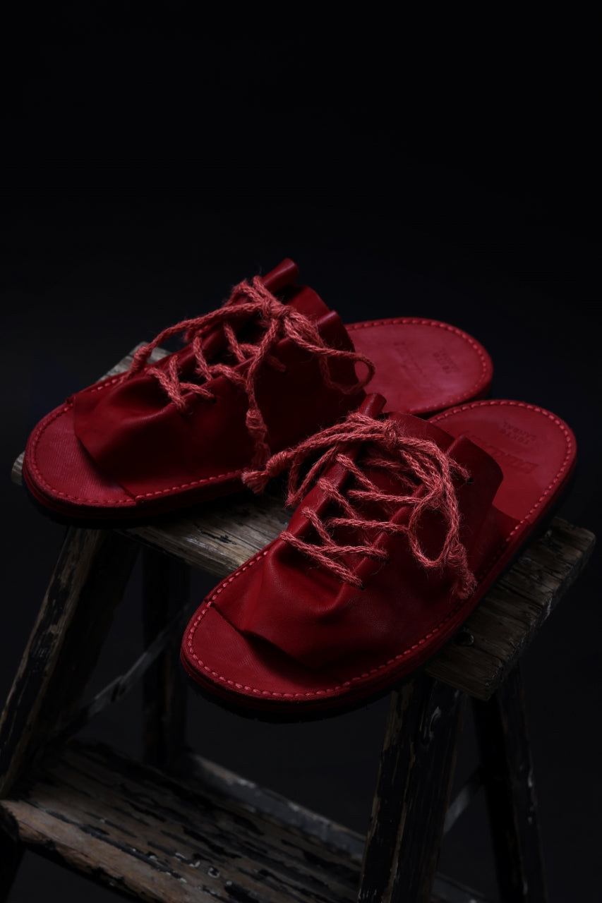 Load image into Gallery viewer, BACKLASH xx TOKYOSANDAL DRAPE FITTED SANDAL / DOUBLE SHOULDER OBJECT DYED (RED)
