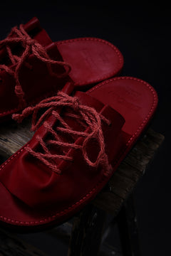 Load image into Gallery viewer, BACKLASH xx TOKYOSANDAL DRAPE FITTED SANDAL / DOUBLE SHOULDER OBJECT DYED (RED)