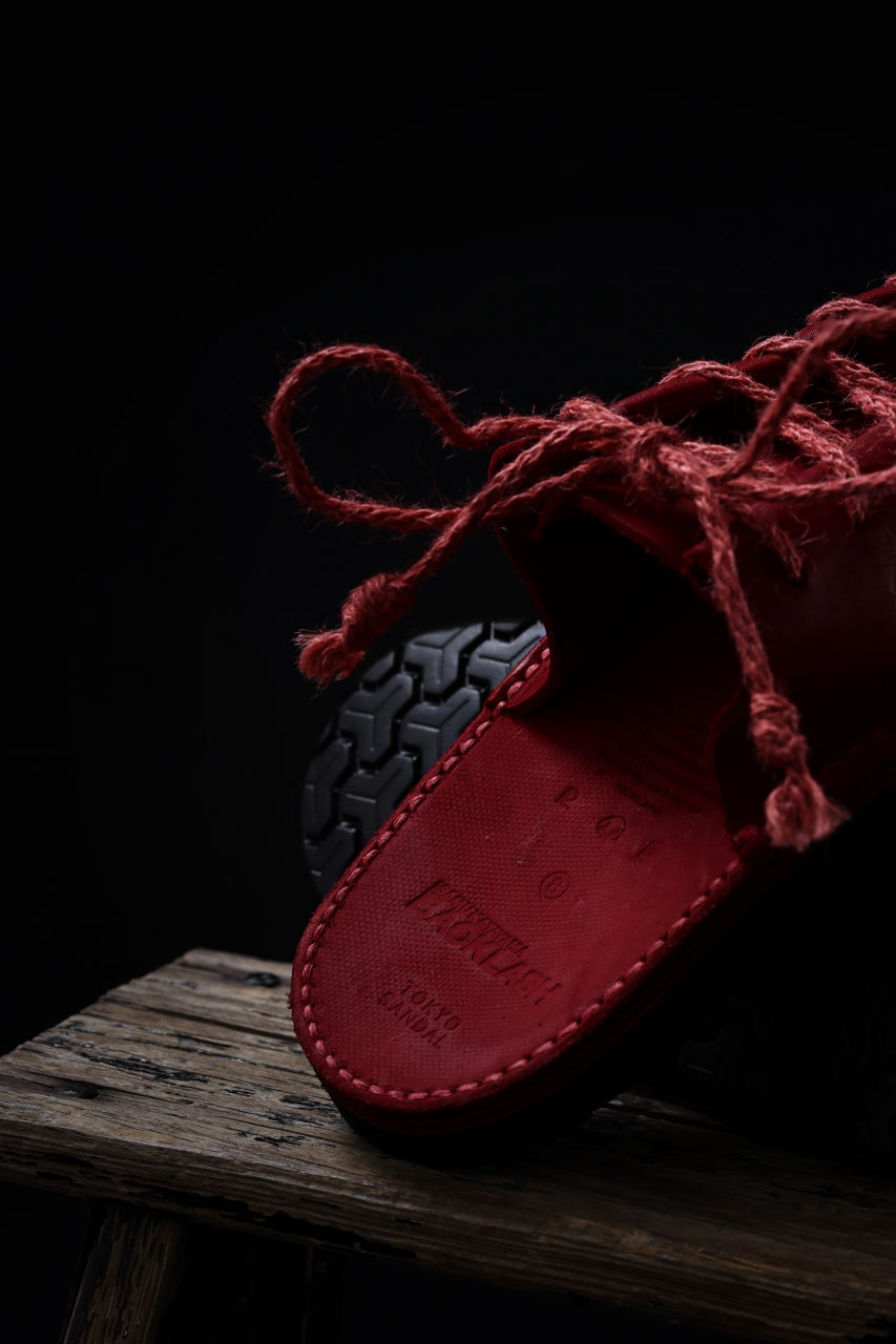 Load image into Gallery viewer, BACKLASH xx TOKYOSANDAL DRAPE FITTED SANDAL / DOUBLE SHOULDER OBJECT DYED (RED)