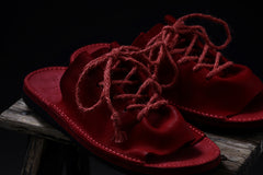 Load image into Gallery viewer, BACKLASH xx TOKYOSANDAL DRAPE FITTED SANDAL / DOUBLE SHOULDER OBJECT DYED (RED)