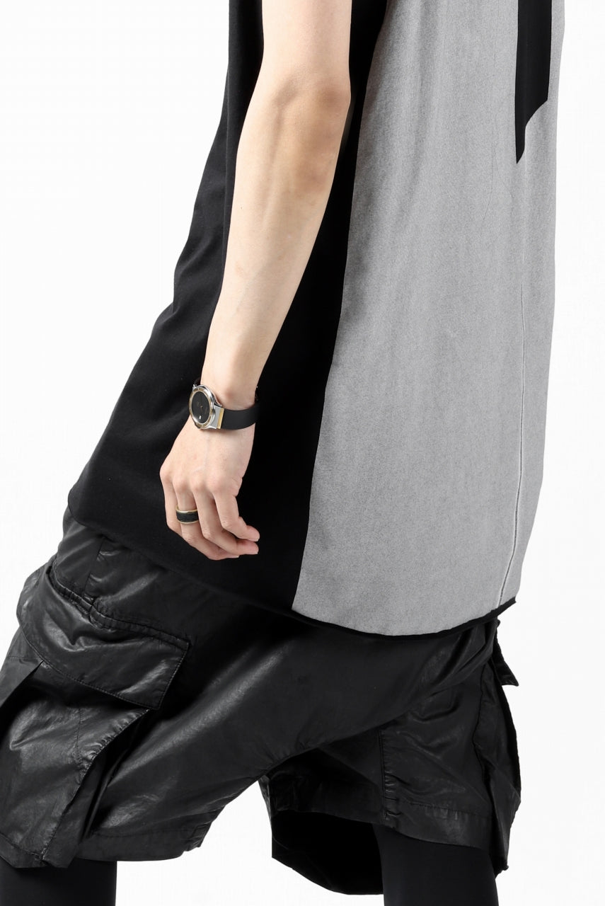 画像をギャラリービューアに読み込む, 11 BY BORIS BIDJAN SABERI BACK BLOCK LOGO TANK TOP "T3-F-1101" (BLACK DYE - LIGHT GREY)