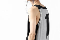 画像をギャラリービューアに読み込む, 11 BY BORIS BIDJAN SABERI BACK BLOCK LOGO TANK TOP "T3-F-1101" (BLACK DYE - LIGHT GREY)