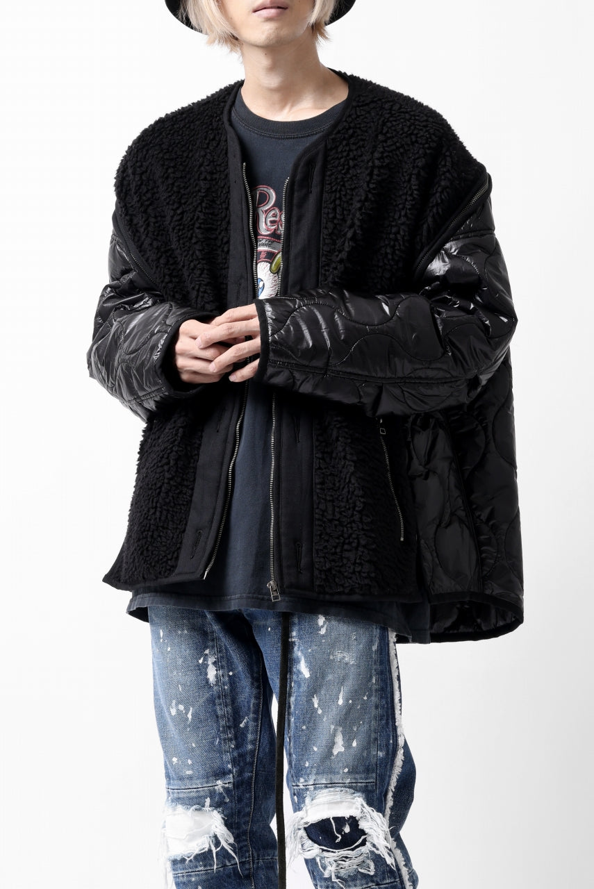 画像をギャラリービューアに読み込む, FACETASM ZIPPER SHERPA QUILTED LINER JACKET (BLACK x BLACK)