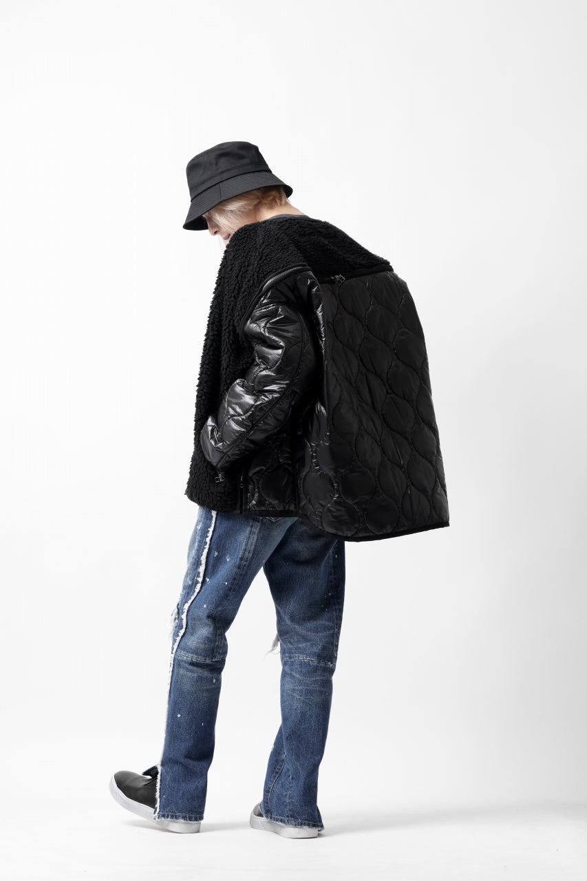 画像をギャラリービューアに読み込む, FACETASM ZIPPER SHERPA QUILTED LINER JACKET (BLACK x BLACK)