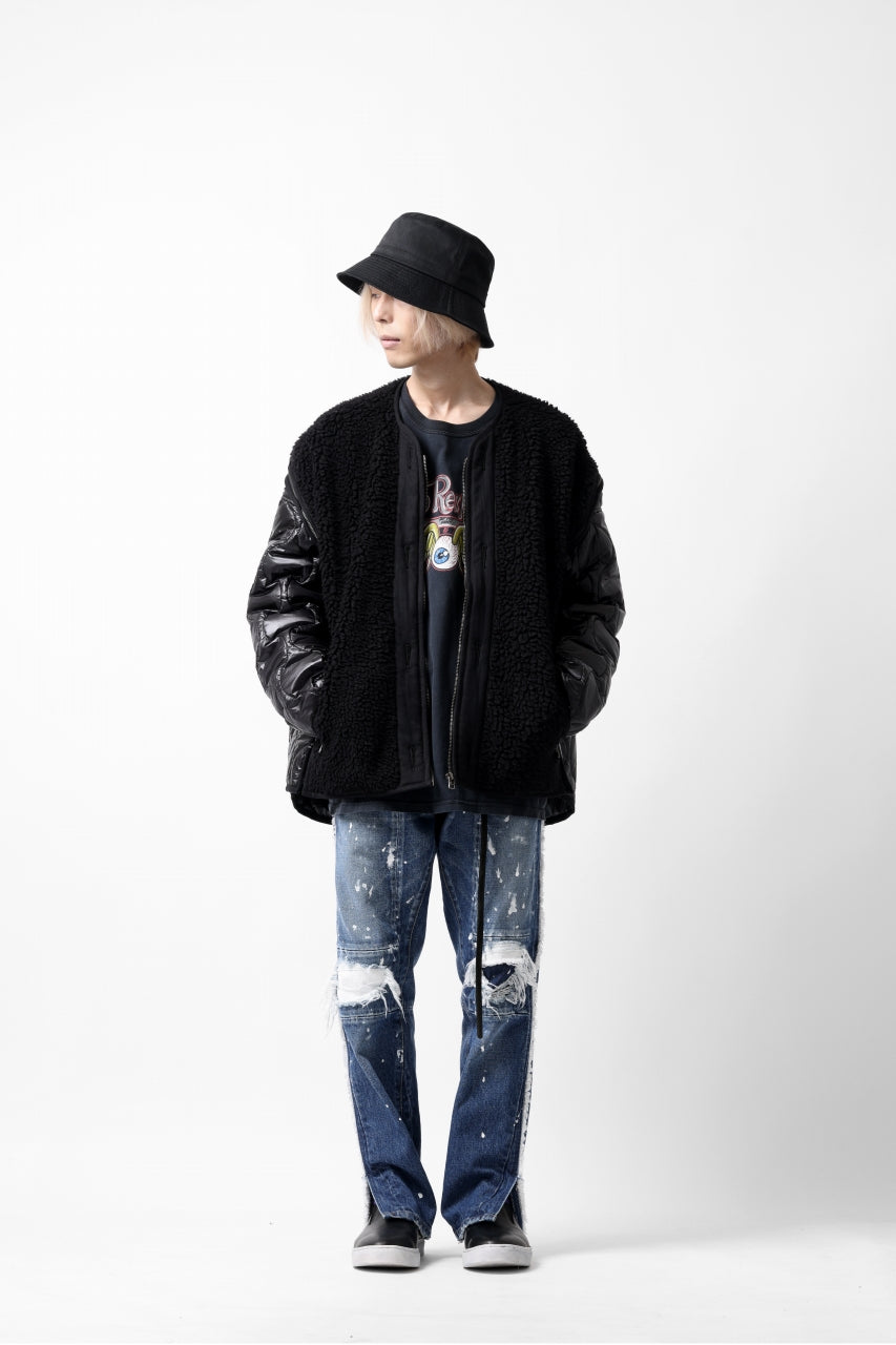 画像をギャラリービューアに読み込む, FACETASM ZIPPER SHERPA QUILTED LINER JACKET (BLACK x BLACK)
