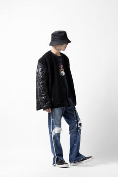 画像をギャラリービューアに読み込む, FACETASM ZIPPER SHERPA QUILTED LINER JACKET (BLACK x BLACK)
