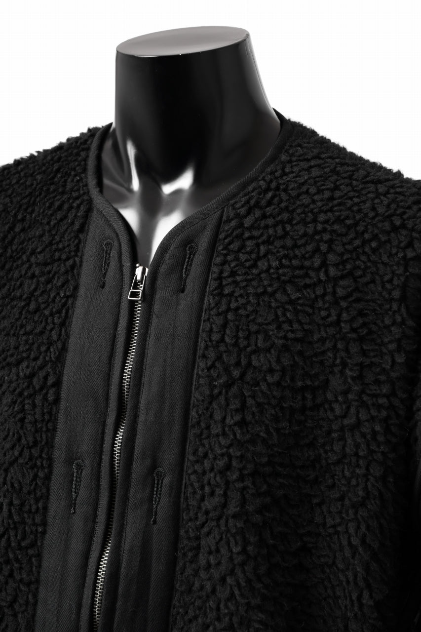 画像をギャラリービューアに読み込む, FACETASM ZIPPER SHERPA QUILTED LINER JACKET (BLACK x BLACK)