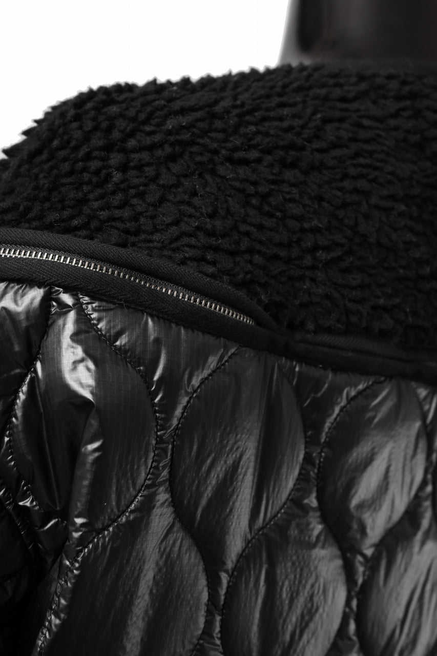 画像をギャラリービューアに読み込む, FACETASM ZIPPER SHERPA QUILTED LINER JACKET (BLACK x BLACK)