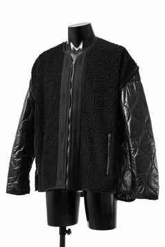 画像をギャラリービューアに読み込む, FACETASM ZIPPER SHERPA QUILTED LINER JACKET (BLACK x BLACK)