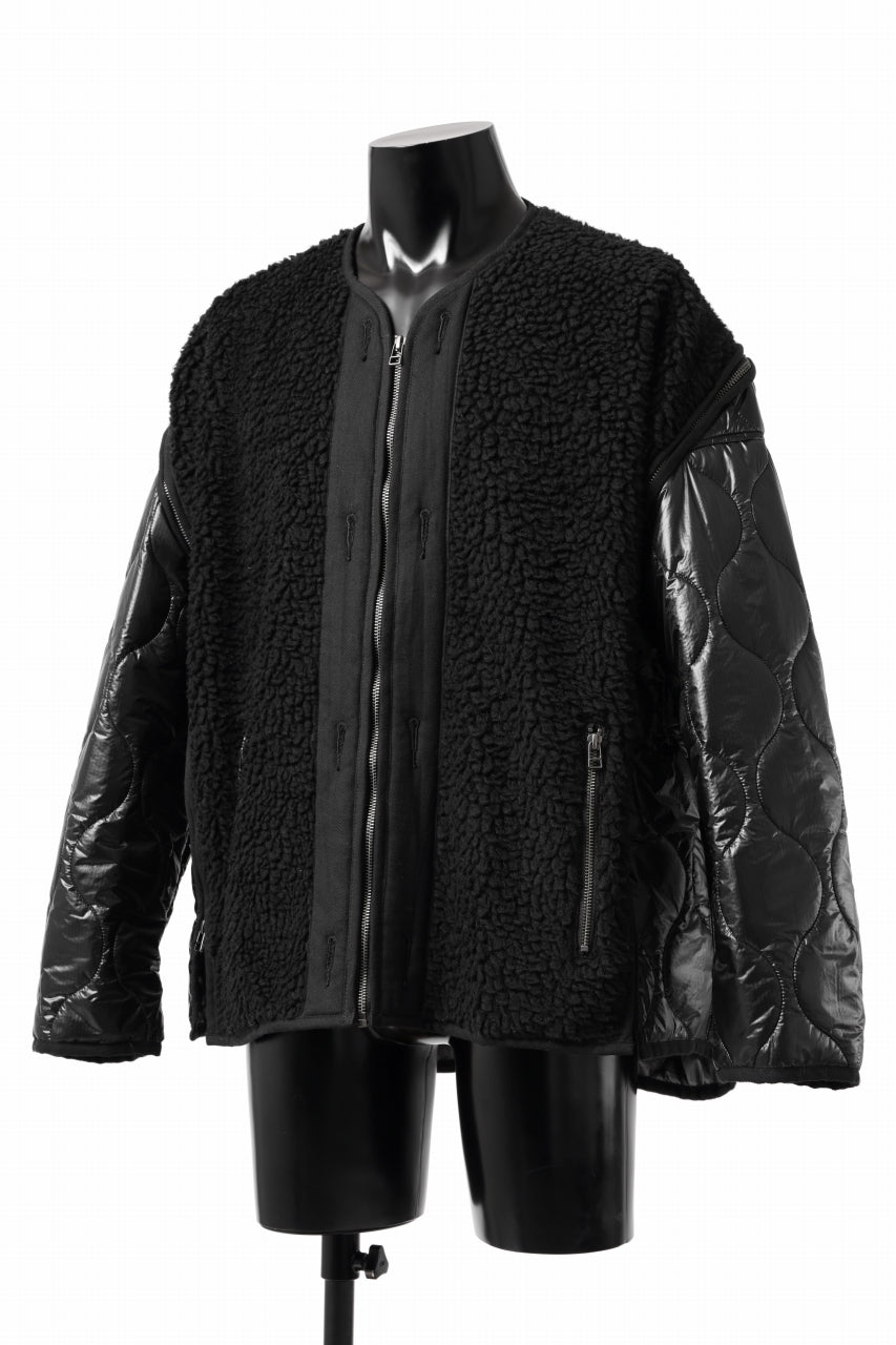 画像をギャラリービューアに読み込む, FACETASM ZIPPER SHERPA QUILTED LINER JACKET (BLACK x BLACK)