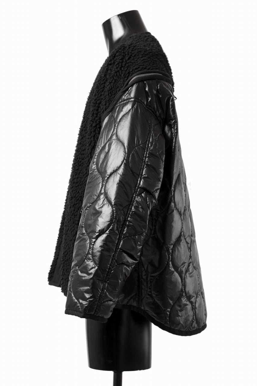 画像をギャラリービューアに読み込む, FACETASM ZIPPER SHERPA QUILTED LINER JACKET (BLACK x BLACK)