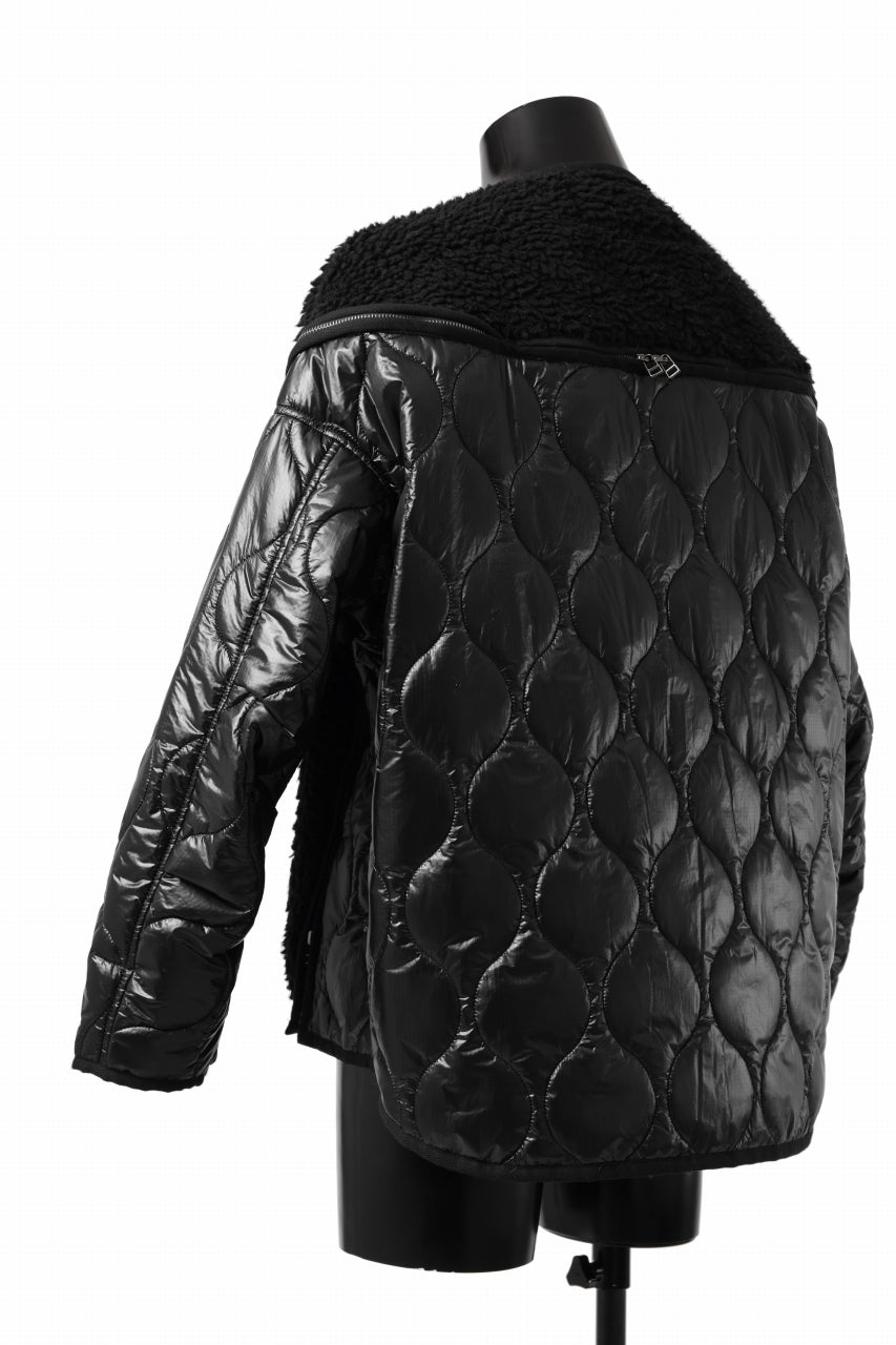 画像をギャラリービューアに読み込む, FACETASM ZIPPER SHERPA QUILTED LINER JACKET (BLACK x BLACK)