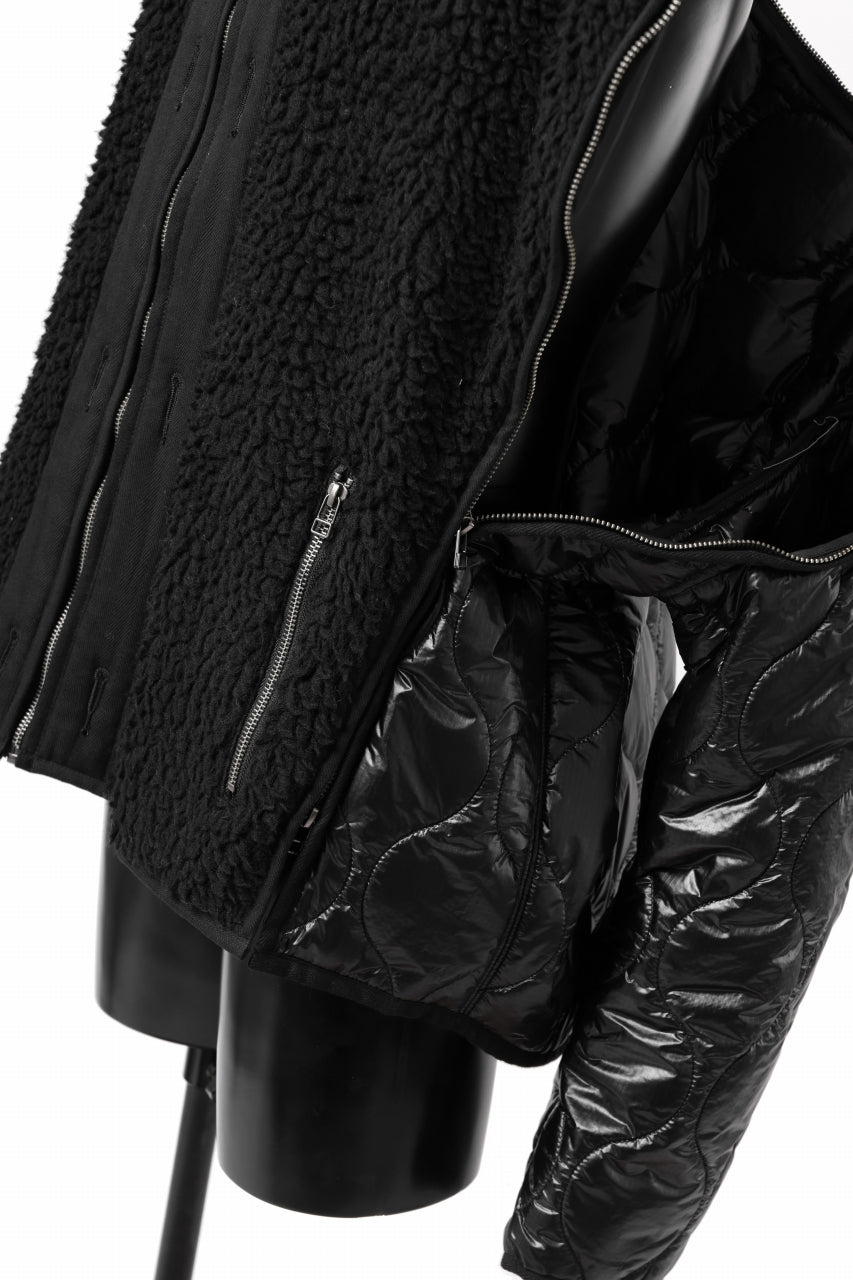 画像をギャラリービューアに読み込む, FACETASM ZIPPER SHERPA QUILTED LINER JACKET (BLACK x BLACK)