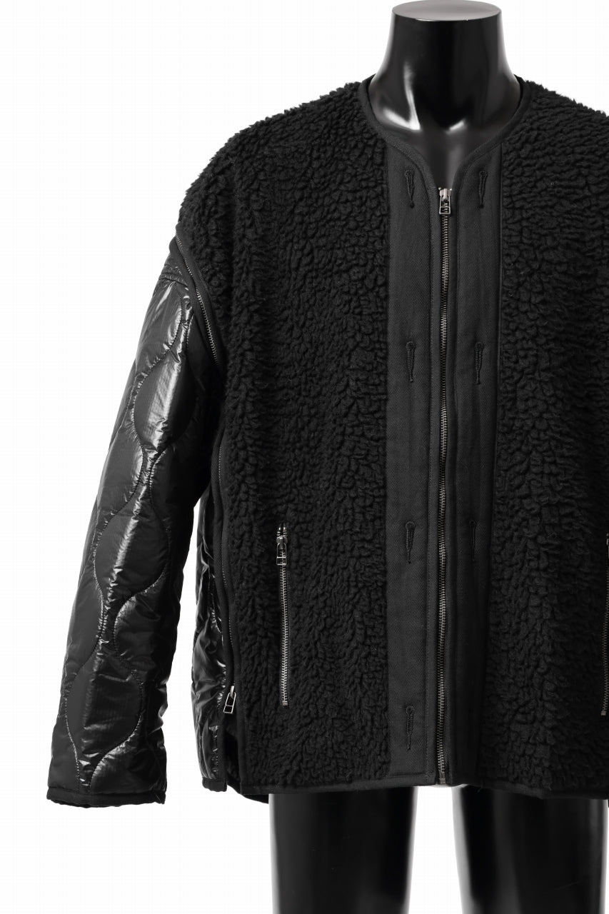 画像をギャラリービューアに読み込む, FACETASM ZIPPER SHERPA QUILTED LINER JACKET (BLACK x BLACK)