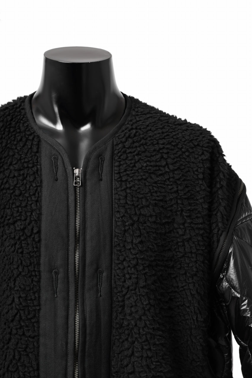 画像をギャラリービューアに読み込む, FACETASM ZIPPER SHERPA QUILTED LINER JACKET (BLACK x BLACK)