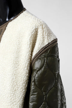 画像をギャラリービューアに読み込む, FACETASM ZIPPER SHERPA QUILTED LINER JACKET (ECRU x KHAKI)