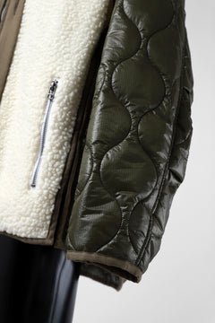 画像をギャラリービューアに読み込む, FACETASM ZIPPER SHERPA QUILTED LINER JACKET (ECRU x KHAKI)