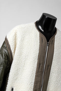 画像をギャラリービューアに読み込む, FACETASM ZIPPER SHERPA QUILTED LINER JACKET (ECRU x KHAKI)