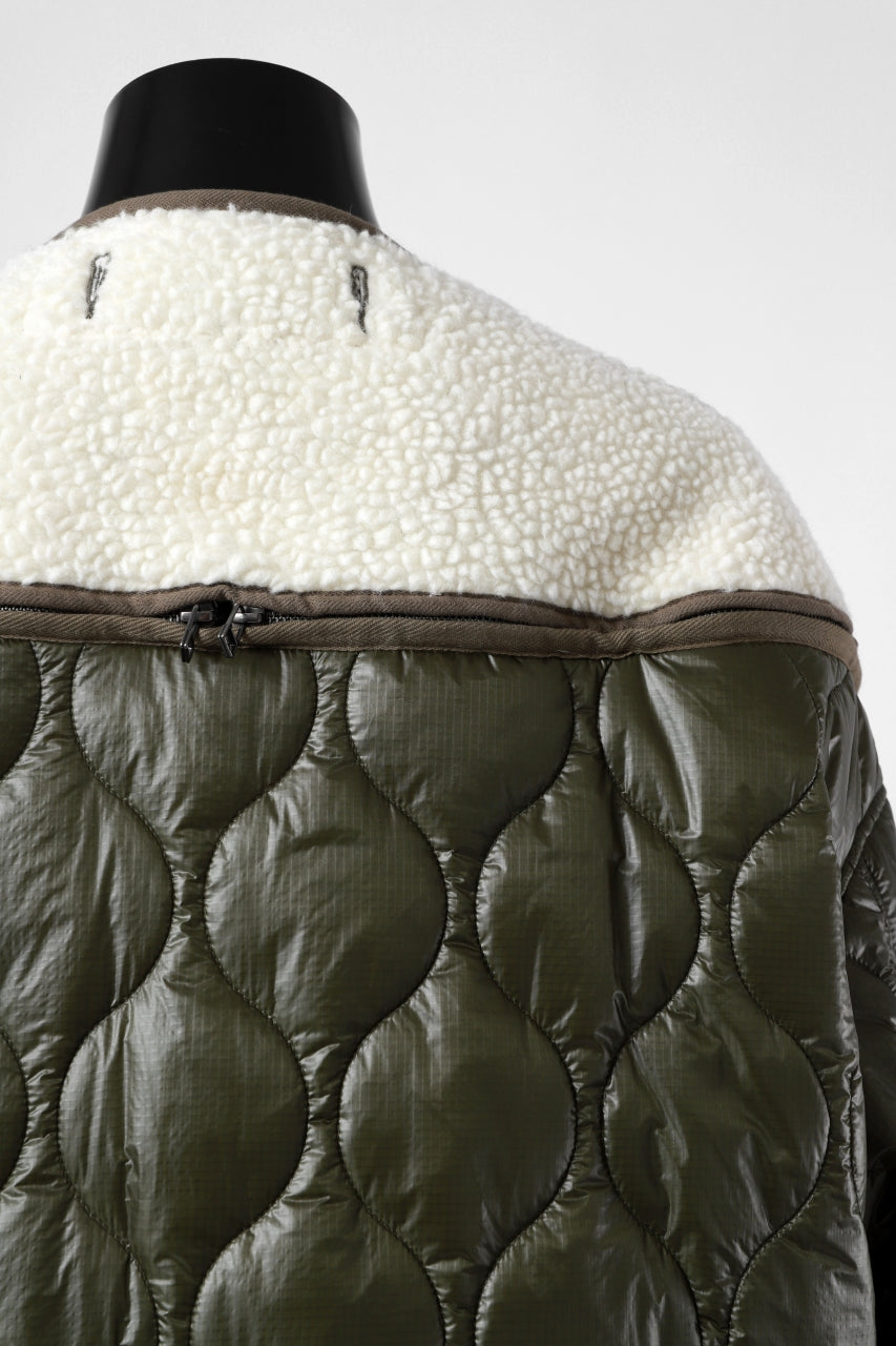 画像をギャラリービューアに読み込む, FACETASM ZIPPER SHERPA QUILTED LINER JACKET (ECRU x KHAKI)
