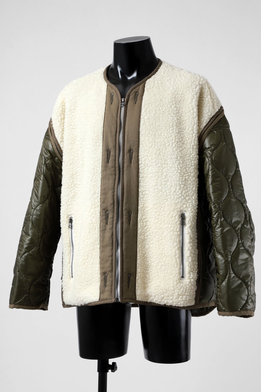 画像をギャラリービューアに読み込む, FACETASM ZIPPER SHERPA QUILTED LINER JACKET (ECRU x KHAKI)
