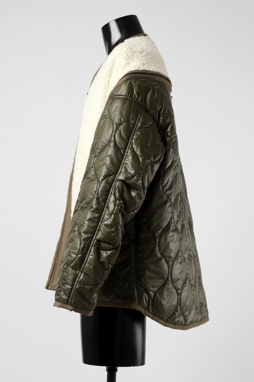 画像をギャラリービューアに読み込む, FACETASM ZIPPER SHERPA QUILTED LINER JACKET (ECRU x KHAKI)