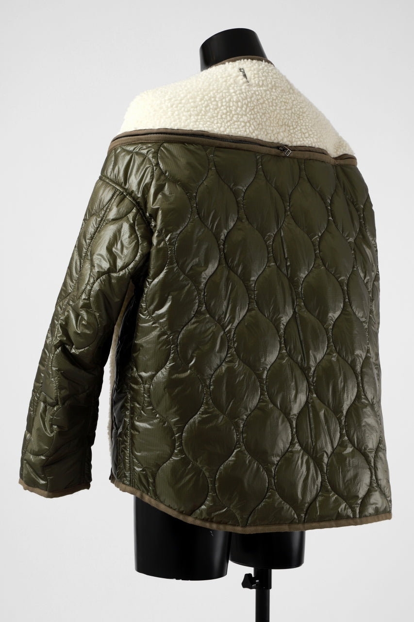 画像をギャラリービューアに読み込む, FACETASM ZIPPER SHERPA QUILTED LINER JACKET (ECRU x KHAKI)