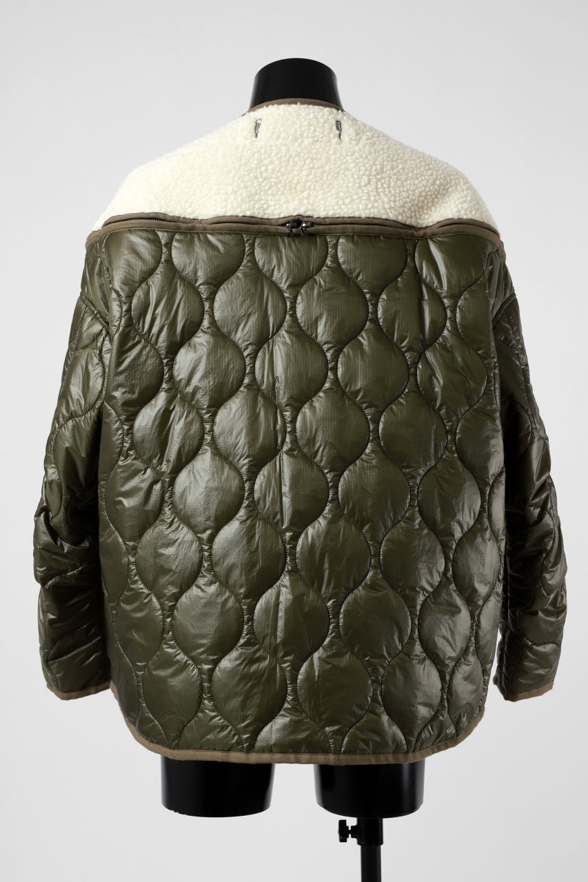 画像をギャラリービューアに読み込む, FACETASM ZIPPER SHERPA QUILTED LINER JACKET (ECRU x KHAKI)