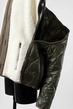 画像をギャラリービューアに読み込む, FACETASM ZIPPER SHERPA QUILTED LINER JACKET (ECRU x KHAKI)