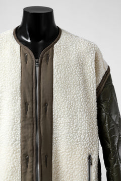 画像をギャラリービューアに読み込む, FACETASM ZIPPER SHERPA QUILTED LINER JACKET (ECRU x KHAKI)