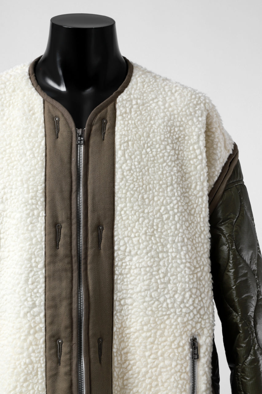 画像をギャラリービューアに読み込む, FACETASM ZIPPER SHERPA QUILTED LINER JACKET (ECRU x KHAKI)