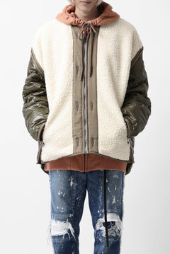 画像をギャラリービューアに読み込む, FACETASM ZIPPER SHERPA QUILTED LINER JACKET (ECRU x KHAKI)
