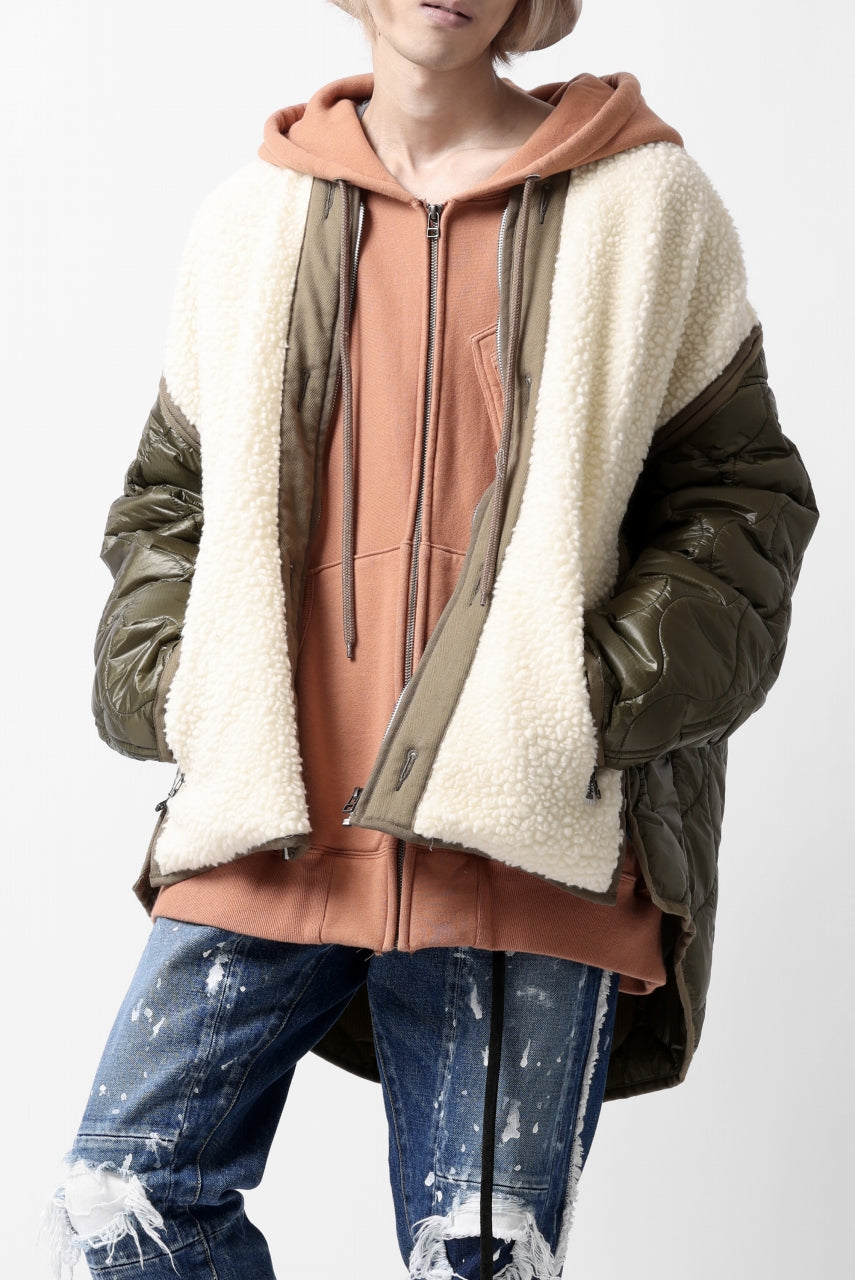 画像をギャラリービューアに読み込む, FACETASM ZIPPER SHERPA QUILTED LINER JACKET (ECRU x KHAKI)