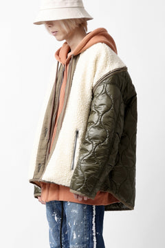 画像をギャラリービューアに読み込む, FACETASM ZIPPER SHERPA QUILTED LINER JACKET (ECRU x KHAKI)
