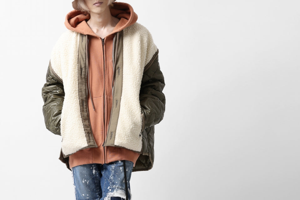 画像をギャラリービューアに読み込む, FACETASM ZIPPER SHERPA QUILTED LINER JACKET (ECRU x KHAKI)