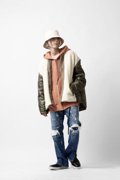 画像をギャラリービューアに読み込む, FACETASM ZIPPER SHERPA QUILTED LINER JACKET (ECRU x KHAKI)