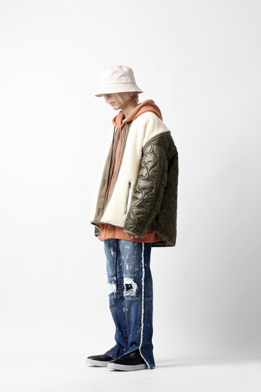 画像をギャラリービューアに読み込む, FACETASM ZIPPER SHERPA QUILTED LINER JACKET (ECRU x KHAKI)