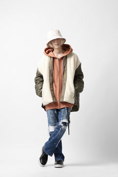 画像をギャラリービューアに読み込む, FACETASM ZIPPER SHERPA QUILTED LINER JACKET (ECRU x KHAKI)