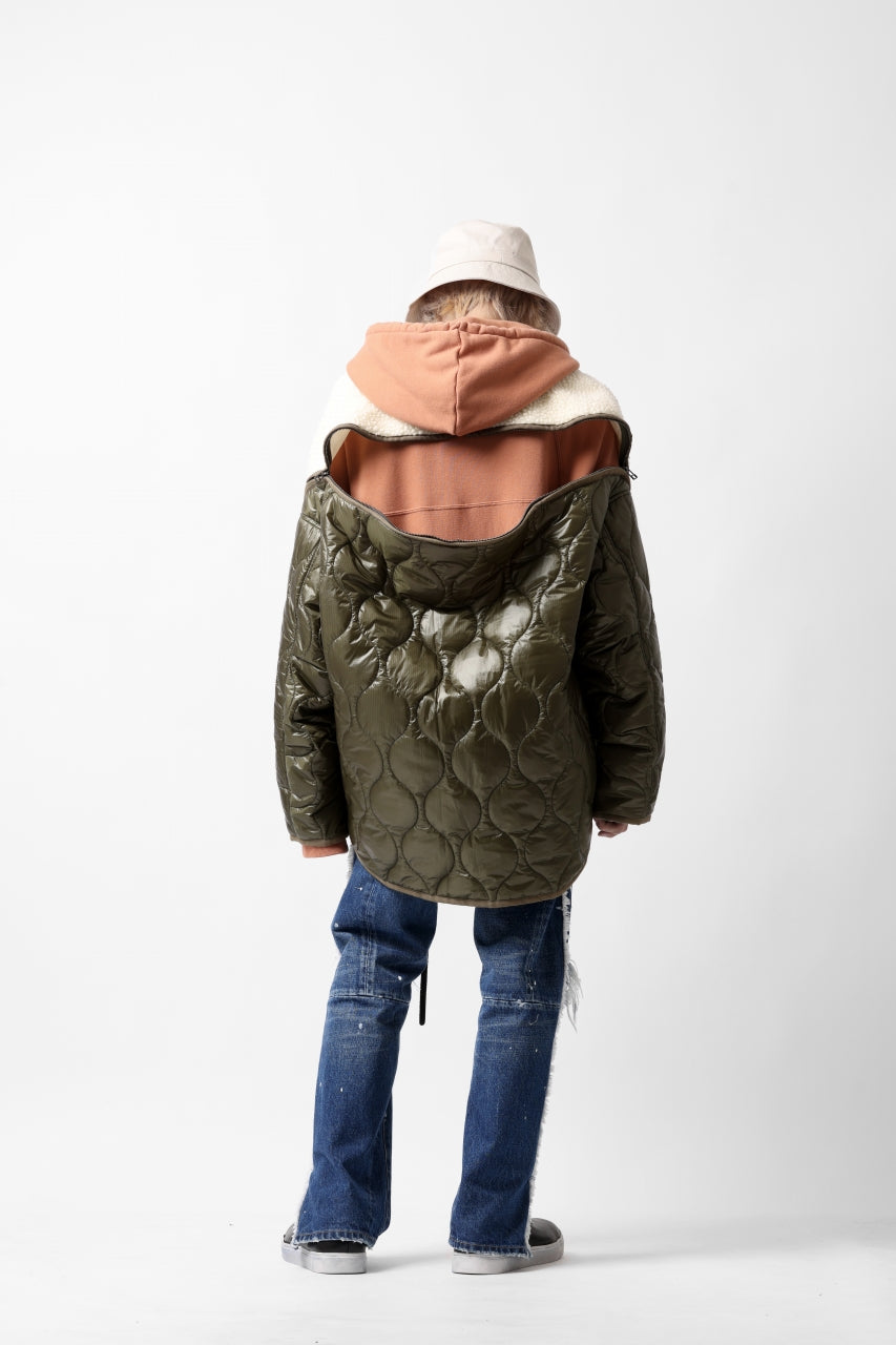 画像をギャラリービューアに読み込む, FACETASM ZIPPER SHERPA QUILTED LINER JACKET (ECRU x KHAKI)