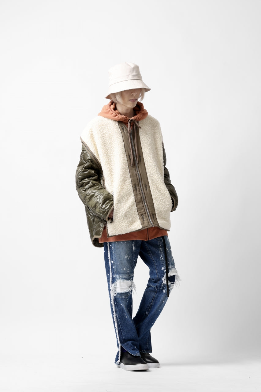 画像をギャラリービューアに読み込む, FACETASM ZIPPER SHERPA QUILTED LINER JACKET (ECRU x KHAKI)