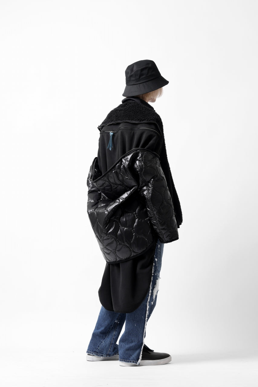 画像をギャラリービューアに読み込む, FACETASM ZIPPER SHERPA QUILTED LINER JACKET (BLACK x BLACK)