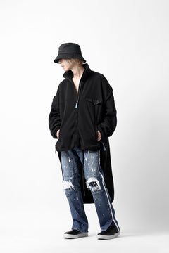 画像をギャラリービューアに読み込む, FACETASM HIGH-LOW FLEECE ZIPPER JACKET (BLACK)