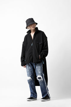 画像をギャラリービューアに読み込む, FACETASM HIGH-LOW FLEECE ZIPPER JACKET (BLACK)