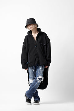 画像をギャラリービューアに読み込む, FACETASM HIGH-LOW FLEECE ZIPPER JACKET (BLACK)