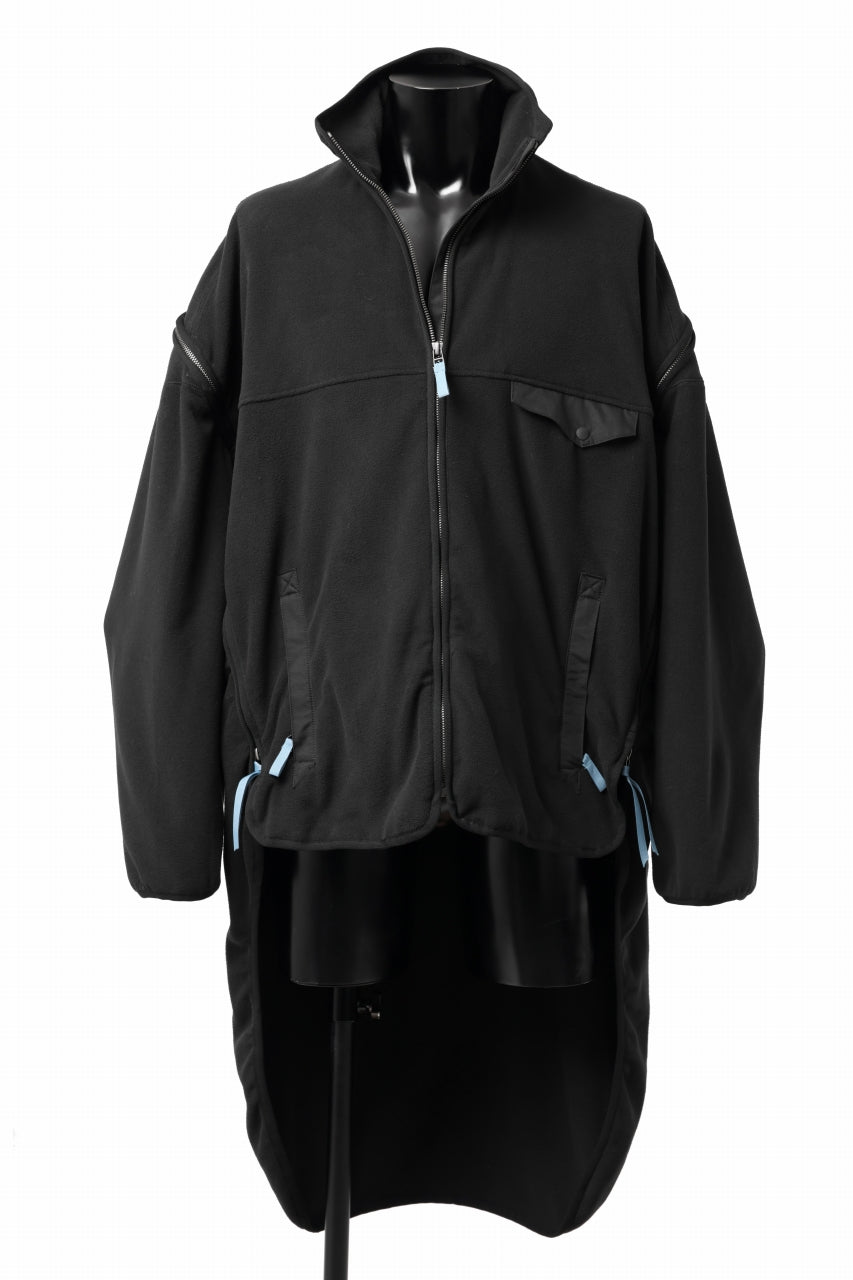 画像をギャラリービューアに読み込む, FACETASM HIGH-LOW FLEECE ZIPPER JACKET (BLACK)