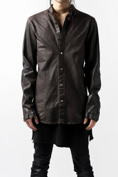 Load image into Gallery viewer, ISAMU KATAYAMA BACKLASH exclusive LEATHER SHIRT / ITALY SHOULDER 0.6mm (DARK GREY)