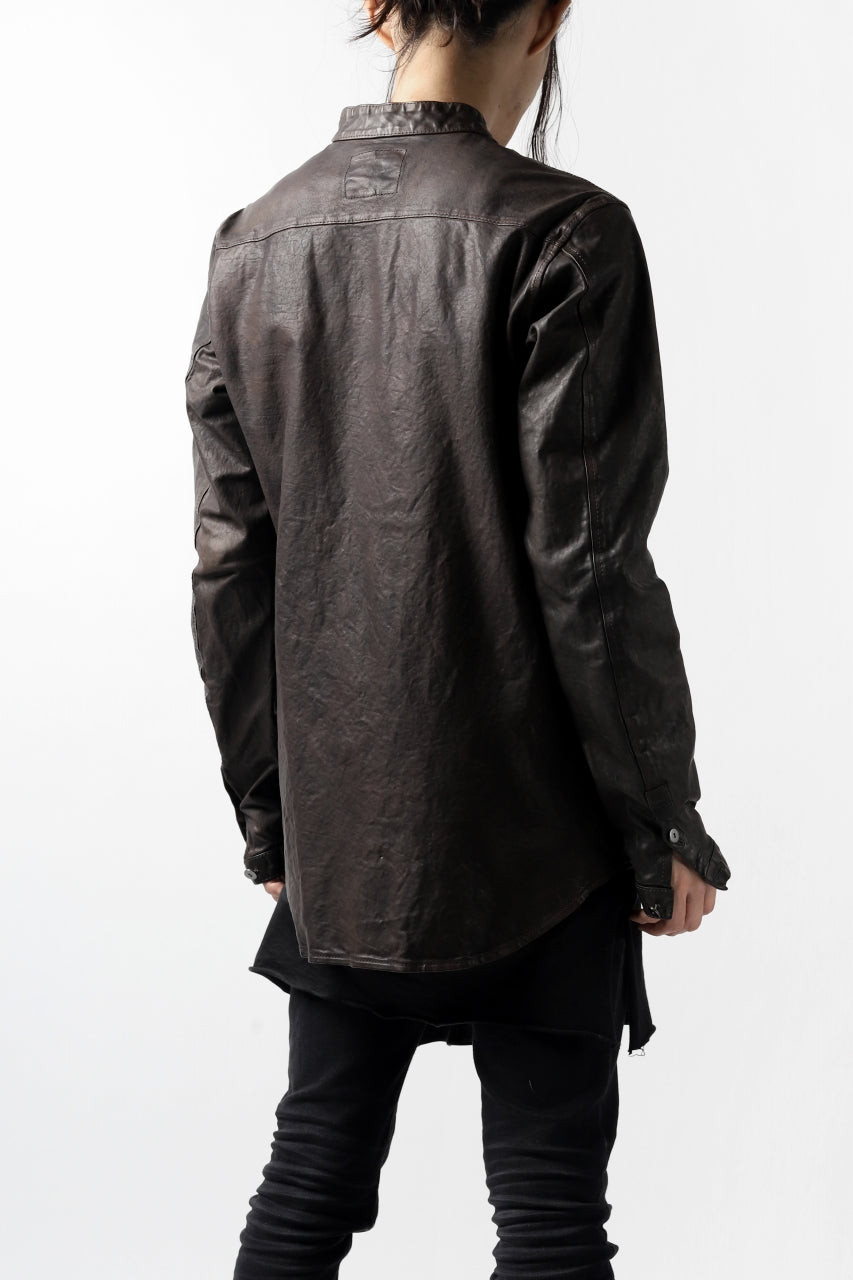 Load image into Gallery viewer, ISAMU KATAYAMA BACKLASH exclusive LEATHER SHIRT / ITALY SHOULDER 0.6mm (DARK GREY)