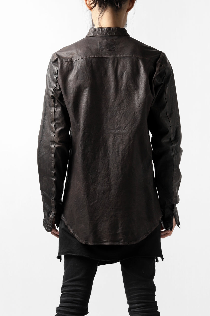 Load image into Gallery viewer, ISAMU KATAYAMA BACKLASH exclusive LEATHER SHIRT / ITALY SHOULDER 0.6mm (DARK GREY)