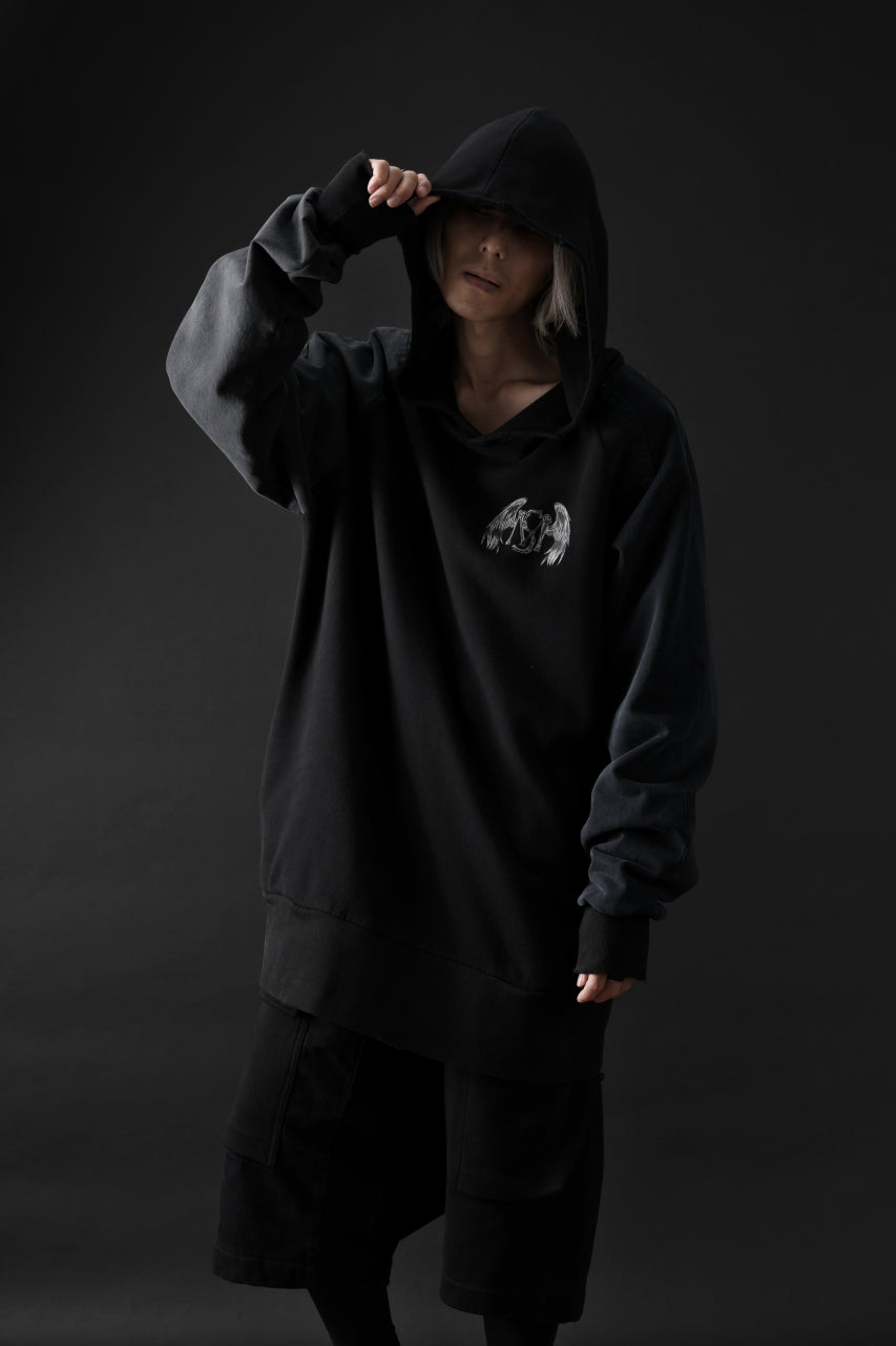 画像をギャラリービューアに読み込む, MASSIMO SABBADIN HOODY wt. HAND DYED VINTAGE DENIM SLEEVE (black)